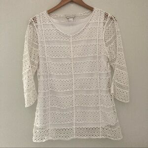 Christopher & Banks Open Knit Sweater Top S